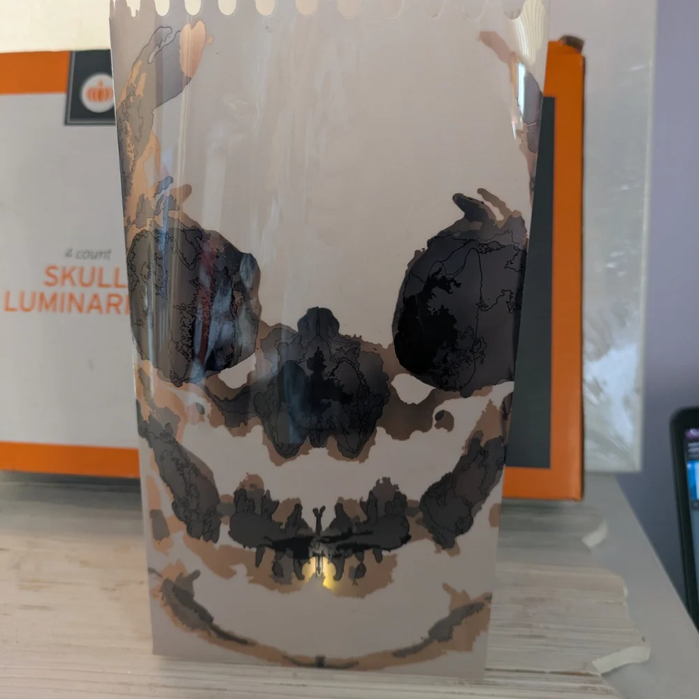 Target Black Skull Luminaries W/Led Tea lights 2 Sets Of 4 Lights